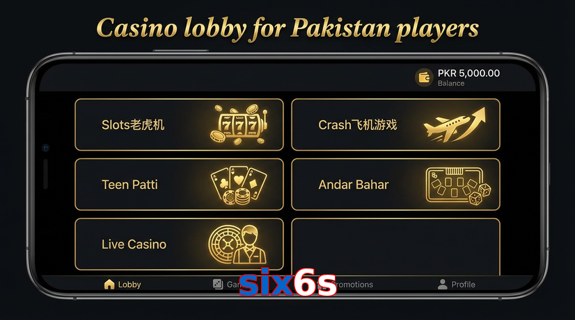 Lobby view of Six6s for Pakistan users